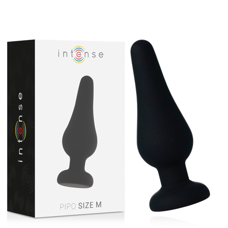 INTENSE - ANALPLUG PIPO M SORT SILIKONE 11 CM