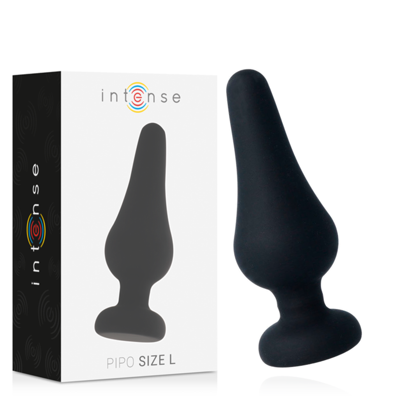 INTENSE - ANALPLUG PIPO L SORT SILIKONE 13 CM