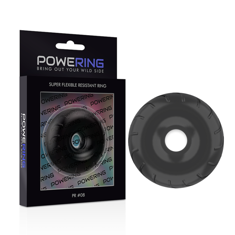 POWERING - SUPER FLEKSIBEL OG MODSTANDSDYGTIG PENISRING 5CM PR08 SORT