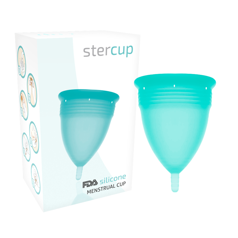 STERCUP - FDA SILIKONE MENSTRUATIONSKOP AQUAMARINE - STØRRELSE L