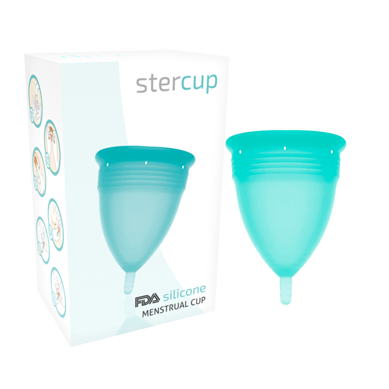 STERCUP - FDA SILIKONE MENSTRUATIONSKOP AQUAMARINE - STØRRELSE S