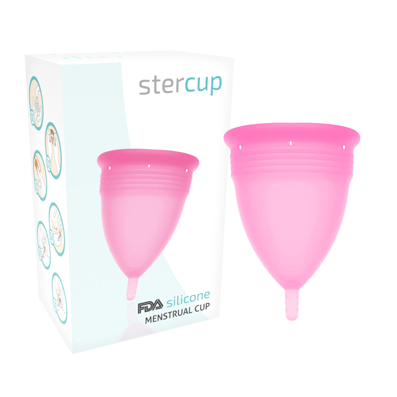 STERCUP - FDA SILIKONE MENSTRUATIONSKOP LYSERØD - STØRRELSE L