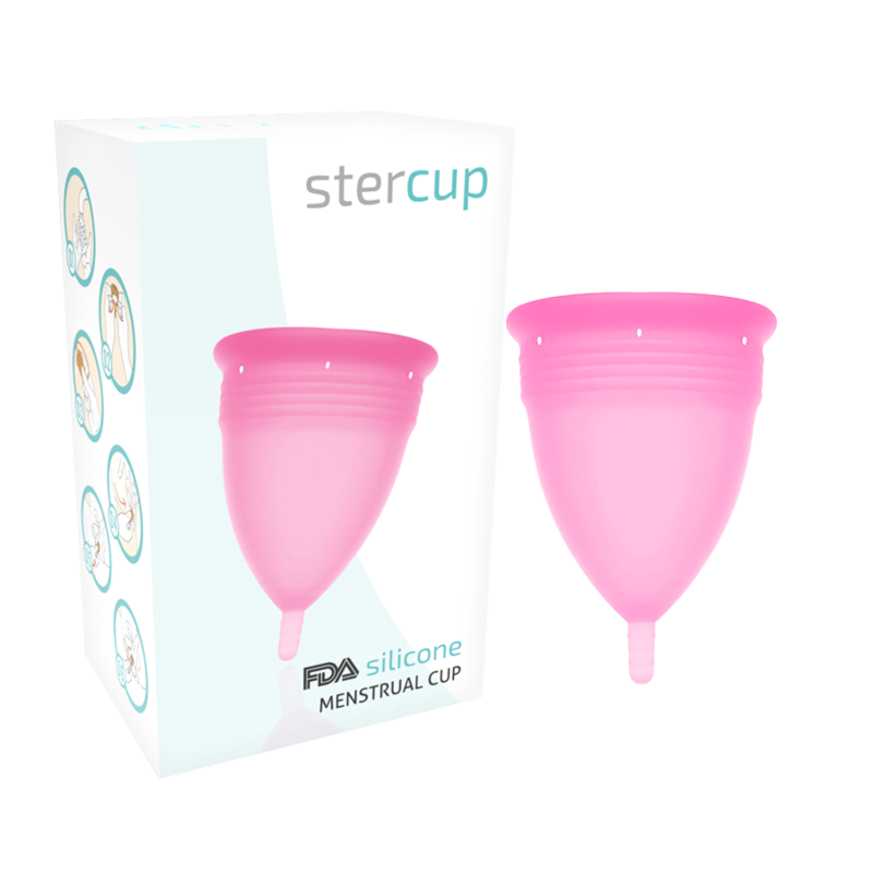STERCUP - FDA SILIKONE MENSTRUATIONSKOP LYSERØD - STØRRELSE S
