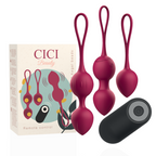 CICI BEAUTY - PREMIUM SILIKONE 3 VIBRERENDE KEGELPERLER MED FJERNBETJENING