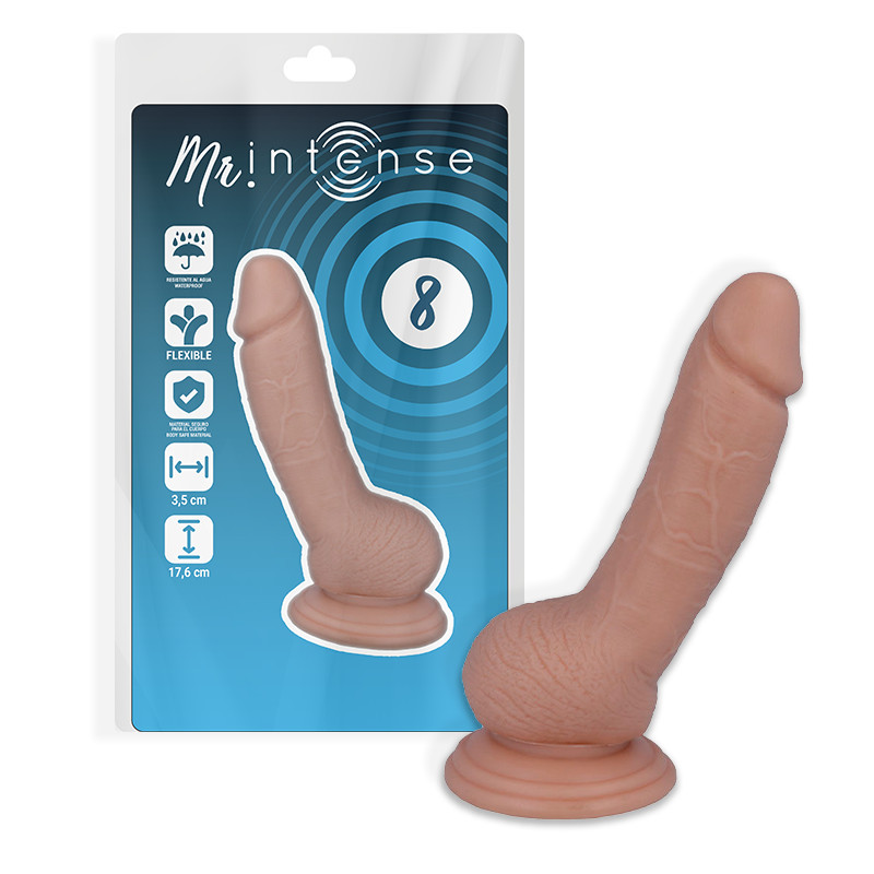 MR INTENSE - 8 REALISTISKE PIKKER 17,6 CM -O- 3,5 CM