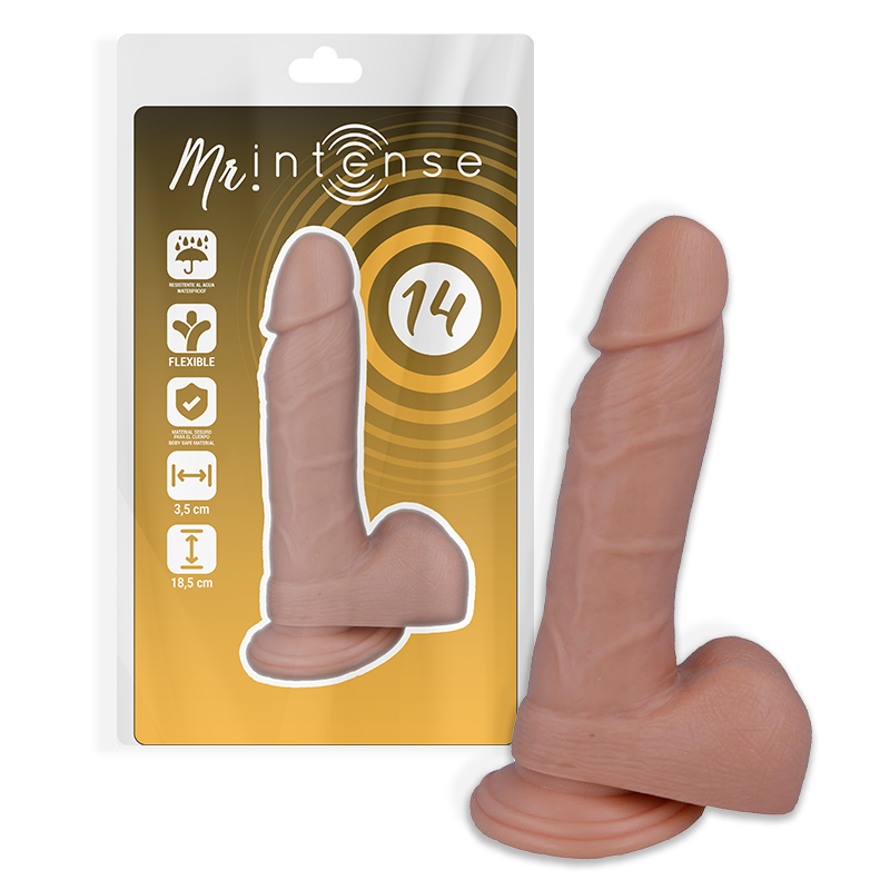 MR INTENSE - 14 REALISTISKE PIKKER 18,5 CM -O- 3,8 CM