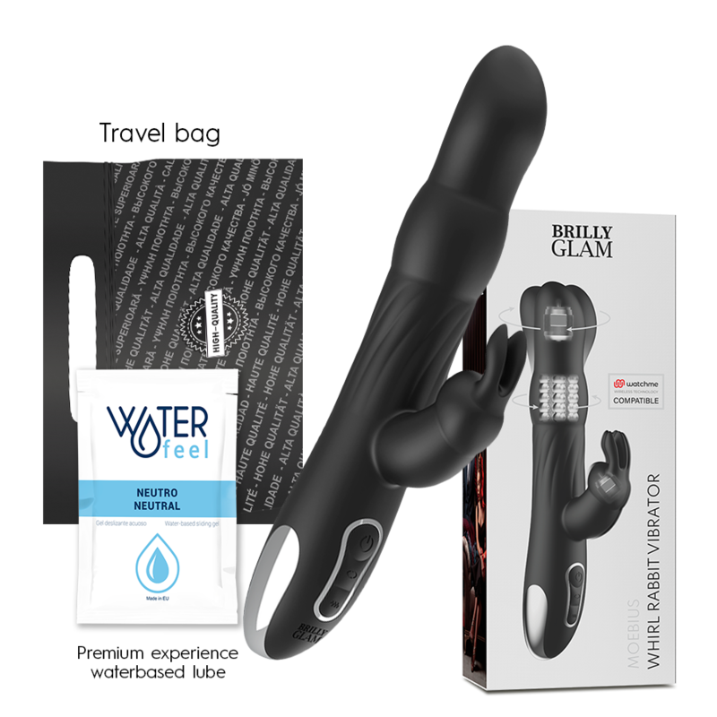 BRILLY GLAM- MØBIUS KANINVIBRATOR & ROTATOR KOMPATIBEL MED WATCHME TRÅDLØS TEKNOLOGI