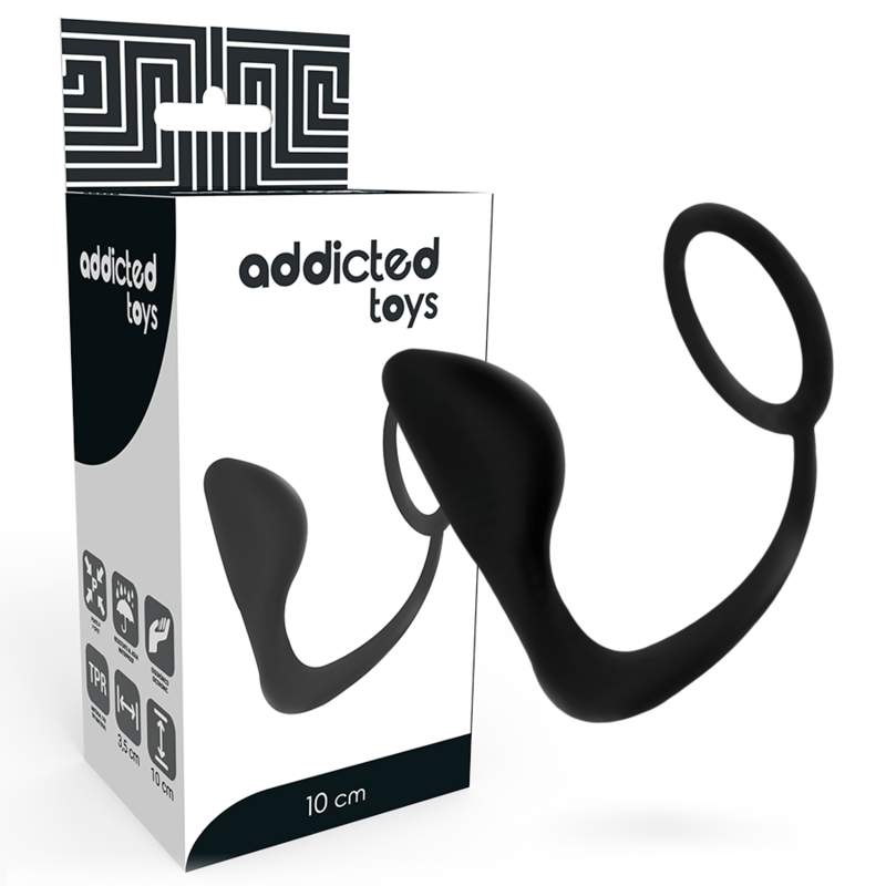 ADDICTED TOYS - ANALPLUG MED SORT PENISRING