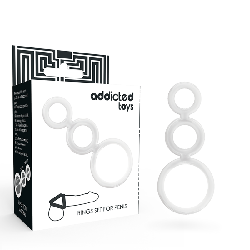ADDICTED TOYS - RINGESÆT TIL PENIS TRANSPARENT