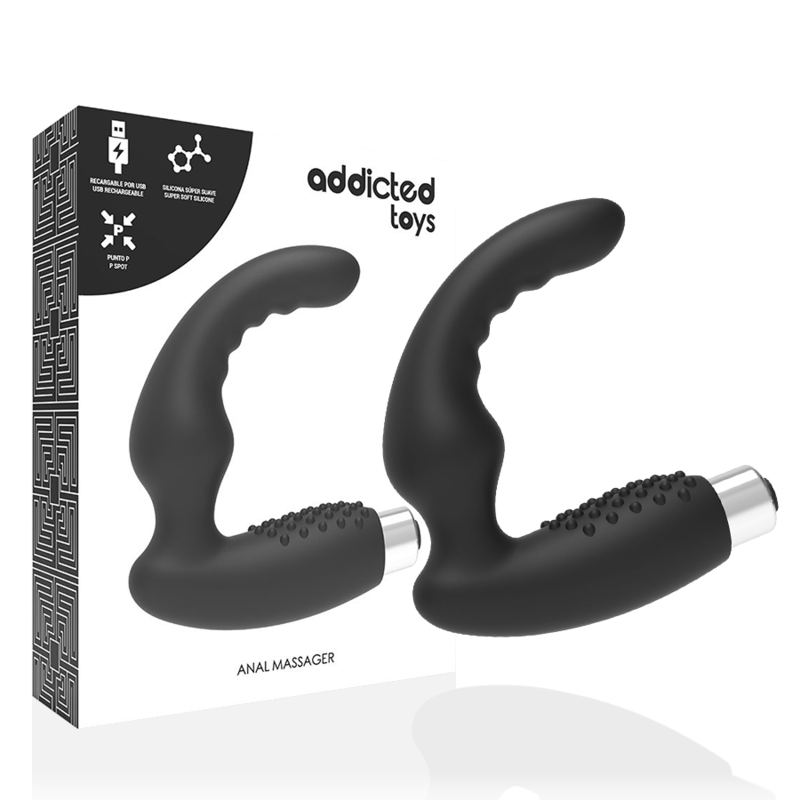 ADDICTED TOYS - PROSTATAVIBRATOR GENOPLADELIG MODEL 2 - SORT