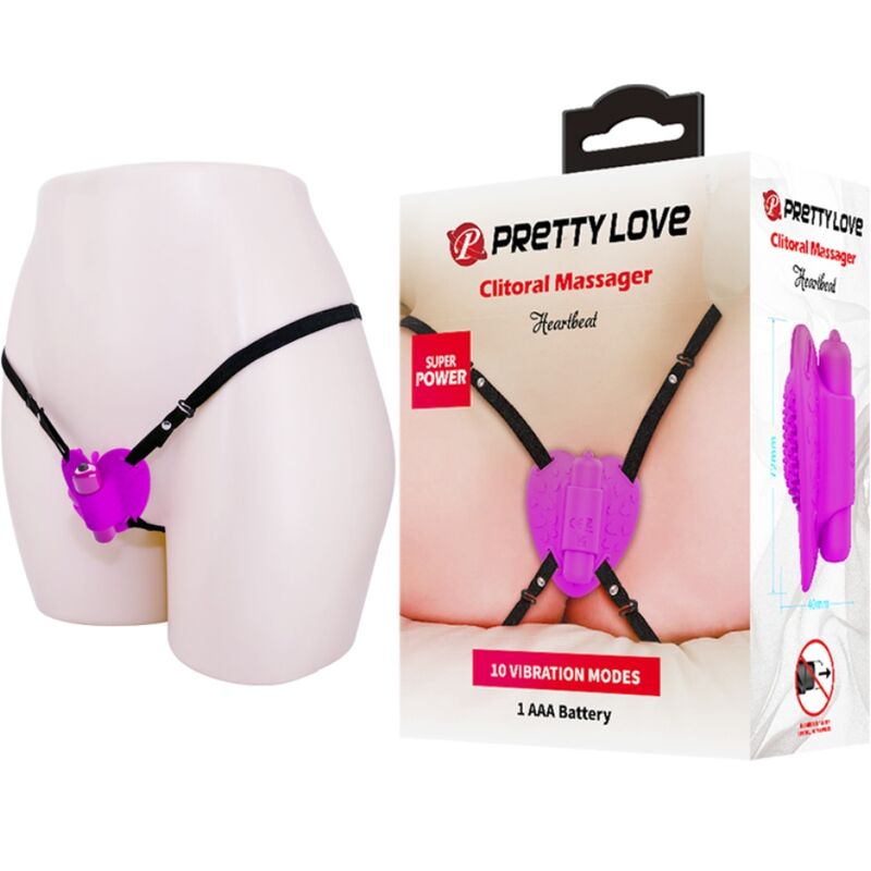 PRETTY LOVE - HEARTBEAT KLITORIS MASSAGEAPPARAT 10 VIBRATIONS TILSTANDE LILLA