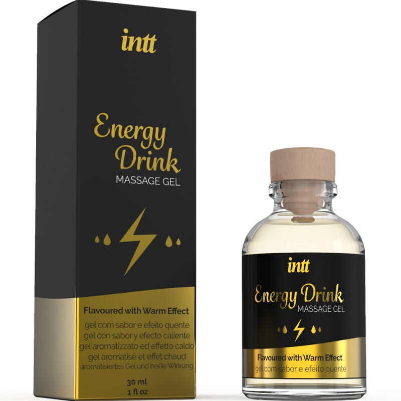INTT MASSAGE & ORAL SEX - MASSAGEGEL MED SMAGSTILGJORT ENERGI-CA-DRIK OG VARMEEFFEKT