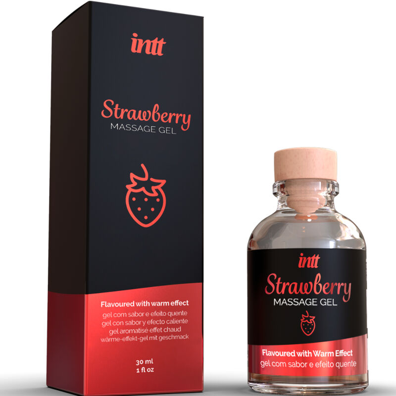 INTT MASSAGE & ORAL SEX - HOT EFFEKT JORDBÆRSMAG MASSAGEGEL