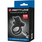 PRETTY LOVE - DOBBELT VIBRERENDE RING MED SORT STIMULATOR