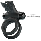 PRETTY LOVE - DOBBELT VIBRERENDE RING MED SORT STIMULATOR