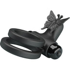 PRETTY LOVE - DOBBELT VIBRERENDE RING MED SORT STIMULATOR