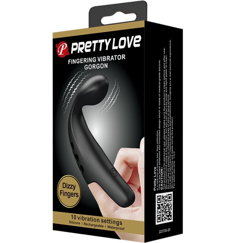 PRETTY LOVE - SORT GORGON VIBRATOR FINGERBØLG