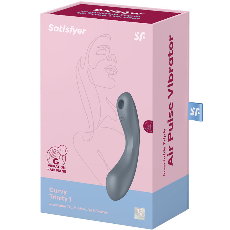 SATISFYER - CURVE TRINITY 1 AIR PULSE VIBRATION GRÅ