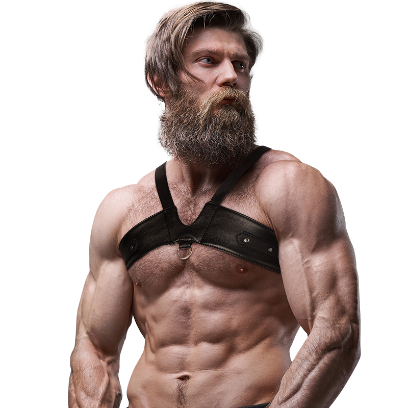 FETISH UNDERSODIG ATTITUDE - HERRE BRIGADE ØKO-LÆDER BRYSTSELE