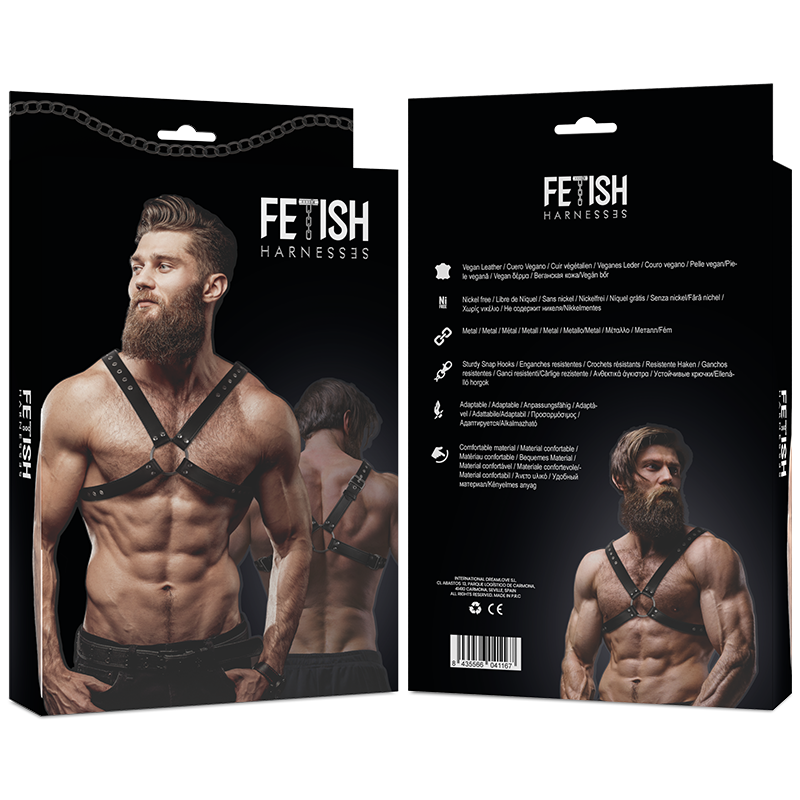 FETISH UNDERSODIG ATTITUDE - HERRE KRYDSBRYSTET ØKO-LÆDERSELE