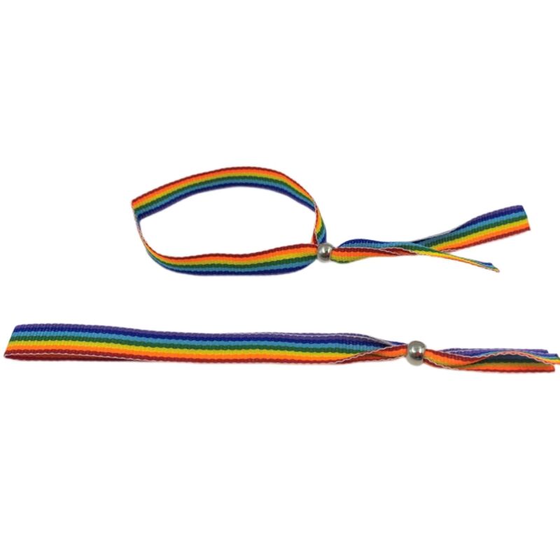 PRIDE - LGBT FLAG SØLVKUGLE ARMBÅND