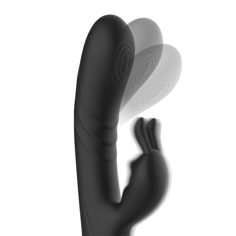 BLACK&SILVER - JAMIE GENOPLADELIG SILIKONE KANINSTIMULATOR SORT
