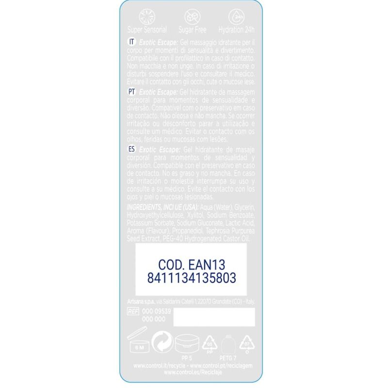 KONTROL - 2 EN 1 MASSAGE & NJÆVELSE EKSOTISK 200 ML