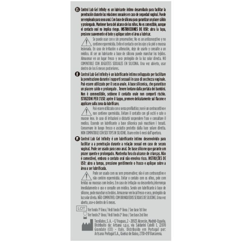 CONTROL - INFINITY SILIKONEBASERET SMØREMIDDEL 75 ML
