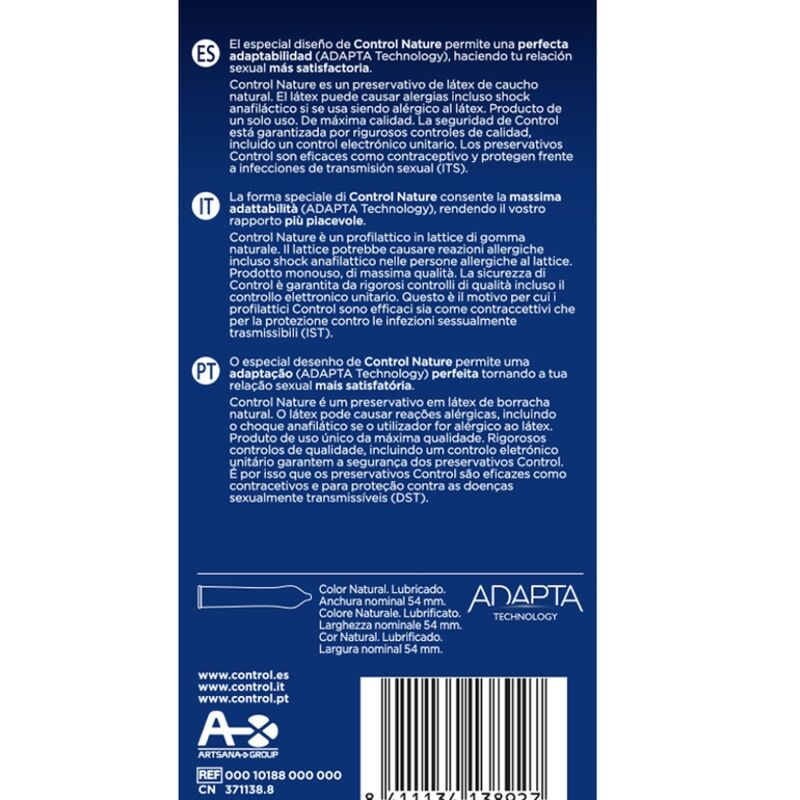 CONTROL - ADAPTA NATURE KONDOMER 6 STK.