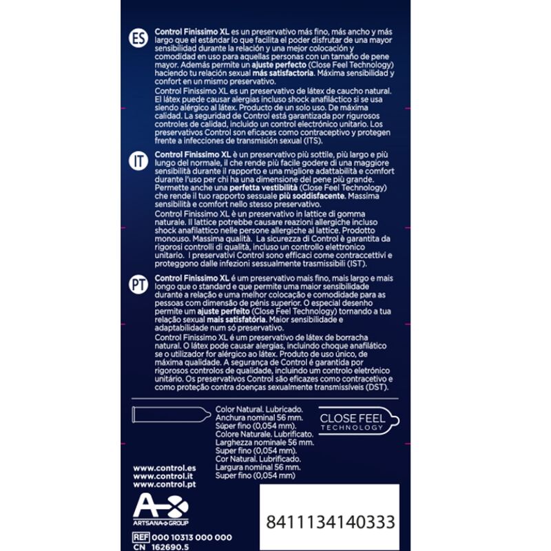 STYRING - FINISSIMO XL KONDOMER 12 ENHEDER