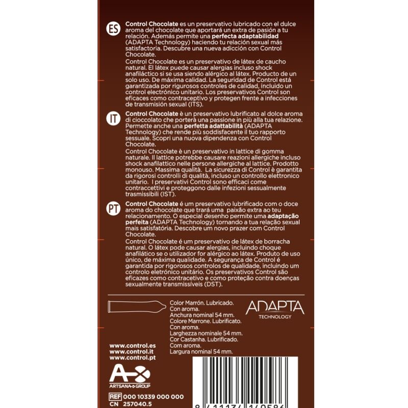 CONTROL - ADAPTA CHOKOLADEKONDOMER 12 STK.