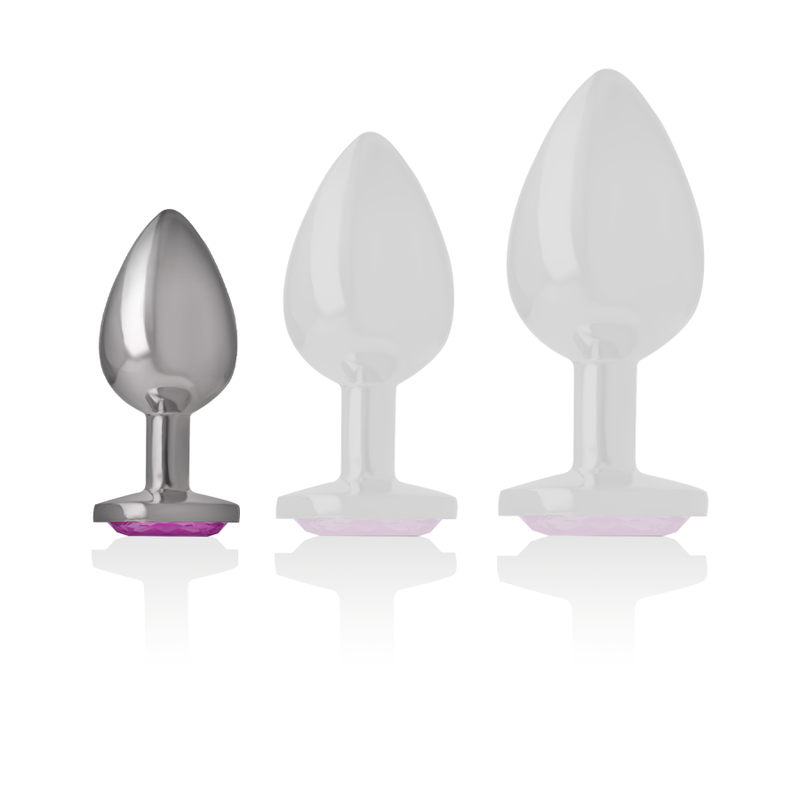 INTENSE - ANALPLUG I ALUMINIUM MED PINKET HJERTE, STØRRELSE S