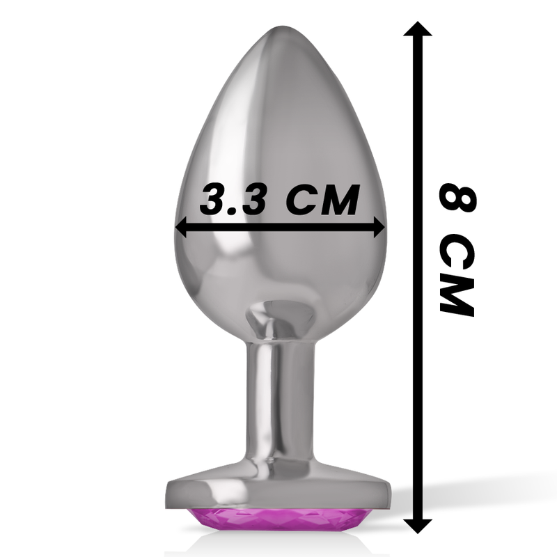 INTENSE - ANALPLUG I ALUMINIUM MED PINKET HJERTE, STØRRELSE M