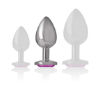 INTENSE - ANALPLUG I ALUMINIUM MED PINKET HJERTE, STØRRELSE M
