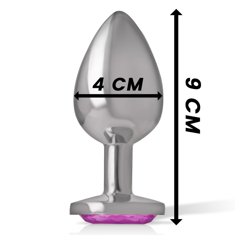 INTENSE - ANALPLUG I ALUMINIUM MED PINKET HJERTE, STØRRELSE L
