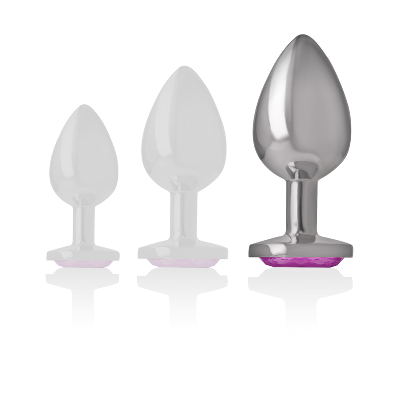 INTENSE - ANALPLUG I ALUMINIUM MED PINKET HJERTE, STØRRELSE L