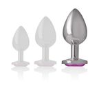 INTENSE - ANALPLUG I ALUMINIUM MED PINKET HJERTE, STØRRELSE L