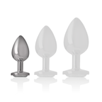 INTENSE - WHITE HEART ALUMINIUM METAL ANALPLUG STØRRELSE S