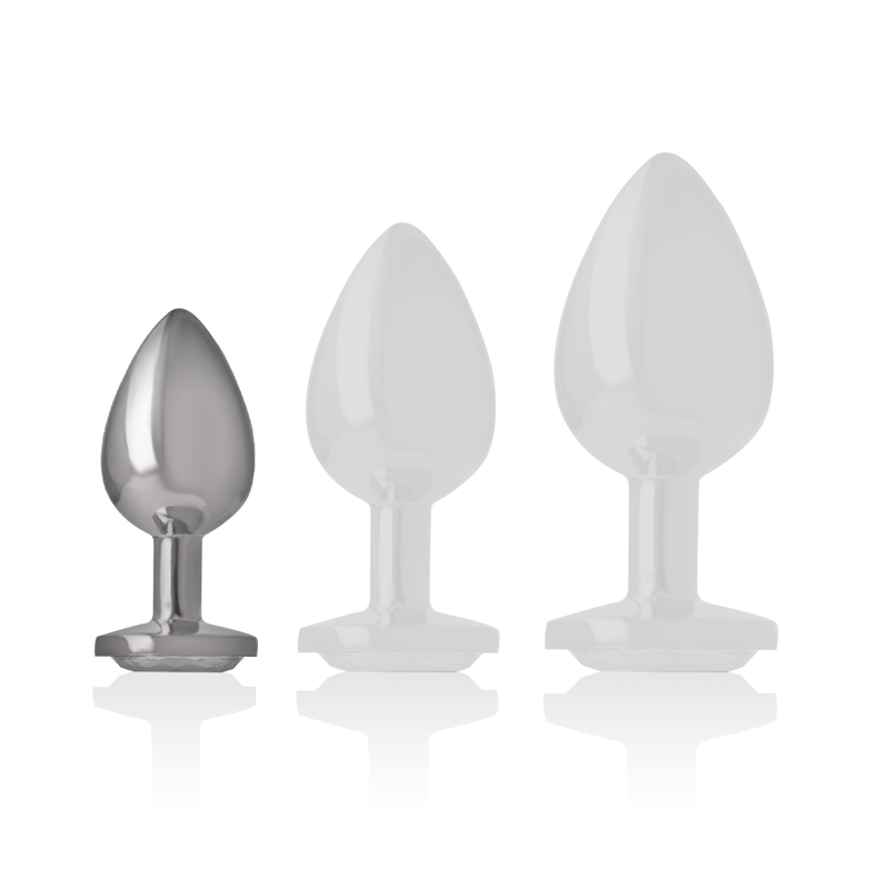 INTENSE - WHITE HEART ALUMINIUM METAL ANALPLUG STØRRELSE S