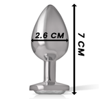 INTENSE - WHITE HEART ALUMINIUM METAL ANALPLUG STØRRELSE S