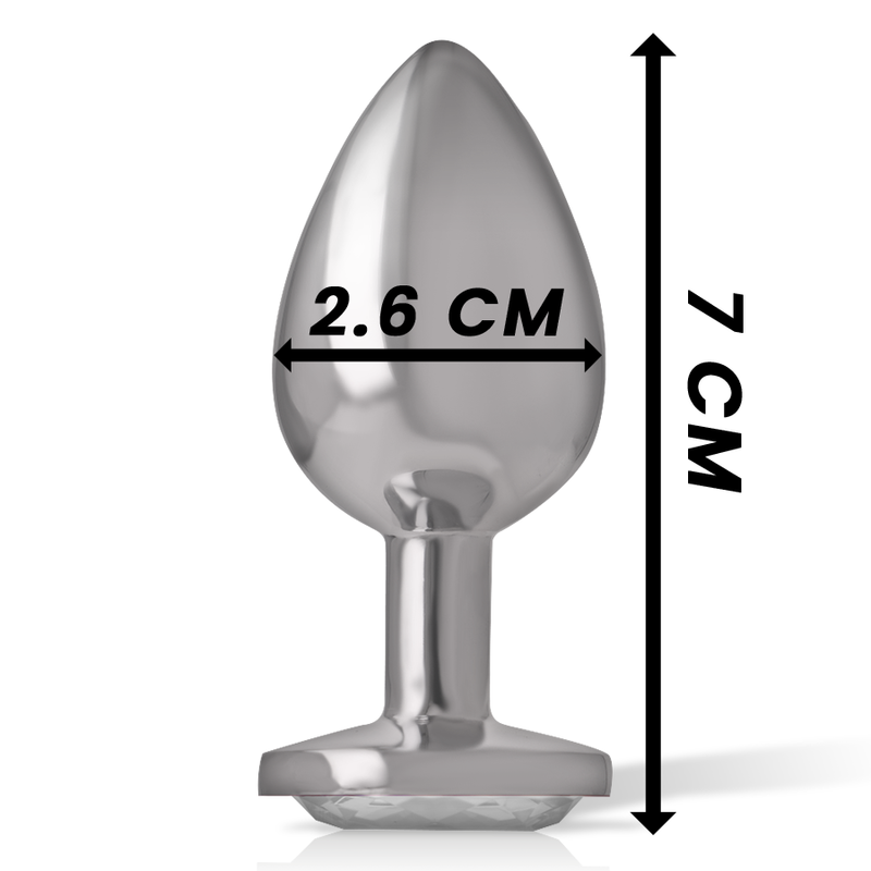 INTENSE - WHITE HEART ALUMINIUM METAL ANALPLUG STØRRELSE S