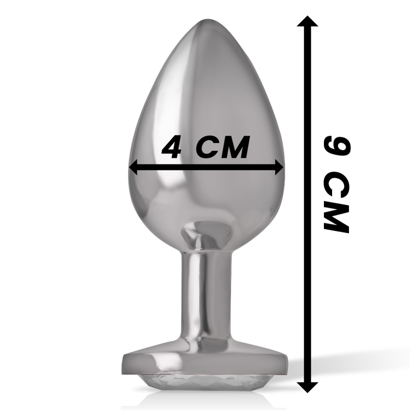 INTENSE - ANALPLUG METAL ALUMINIUM HVID HJERTE STØRRELSE L