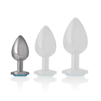 INTENSE - ANALPLUG I ALUMINIUM MED HJERTE, BLÅ, STØRRELSE S