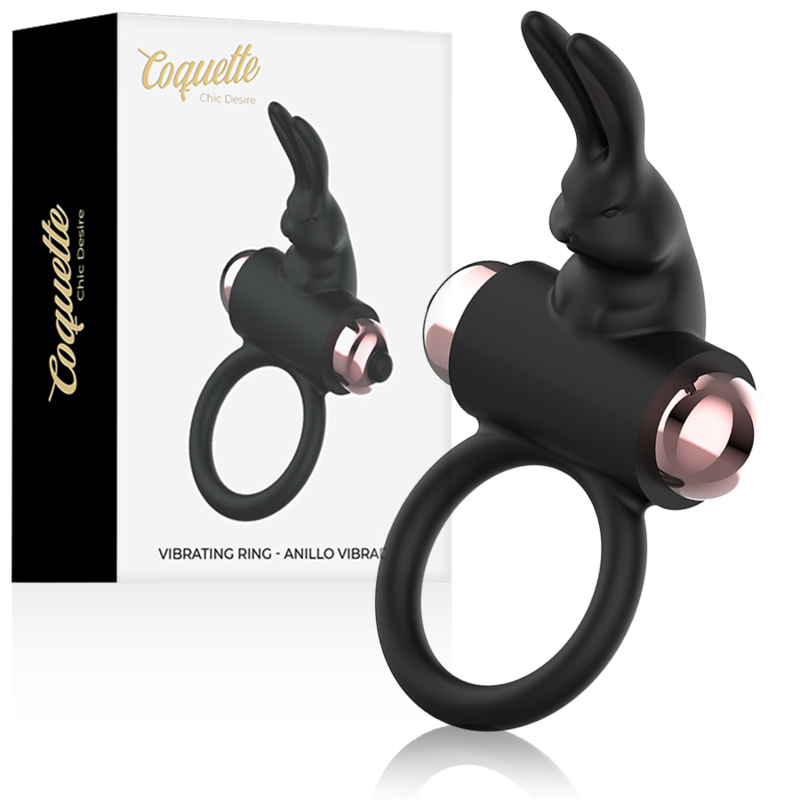COQUETTE CHIC DESIRE - PIKSRING MED VIBRATOR SORT/ GULD