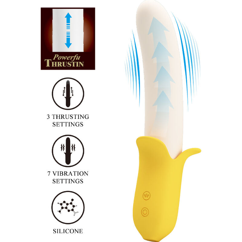 PRETTY LOVE - BANANA GEEK SUPER POWER 7 VIBRATIONER OP&NED SILIKONE SORT