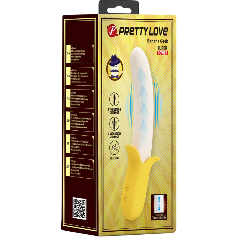 PRETTY LOVE - BANANA GEEK SUPER POWER 7 VIBRATIONER OP&NED SILIKONE SORT