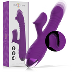 INTENS - IGGY MULTIFUNKTIONS GENOPLADELIG VIBRATOR OP & NED MED KLITORISTIMULATOR LILLA