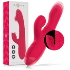 INTENSE - DUA MULTIFUNKTIONS GENOPLADELIG OP- OG NEDVIBRATOR MED RØD TUNGE