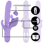 INTENSE - BILLIE MULTIFUNKTIONEL GENOPLADELIG SUGEVIBRATOR MED LILLA TRYKKNAP