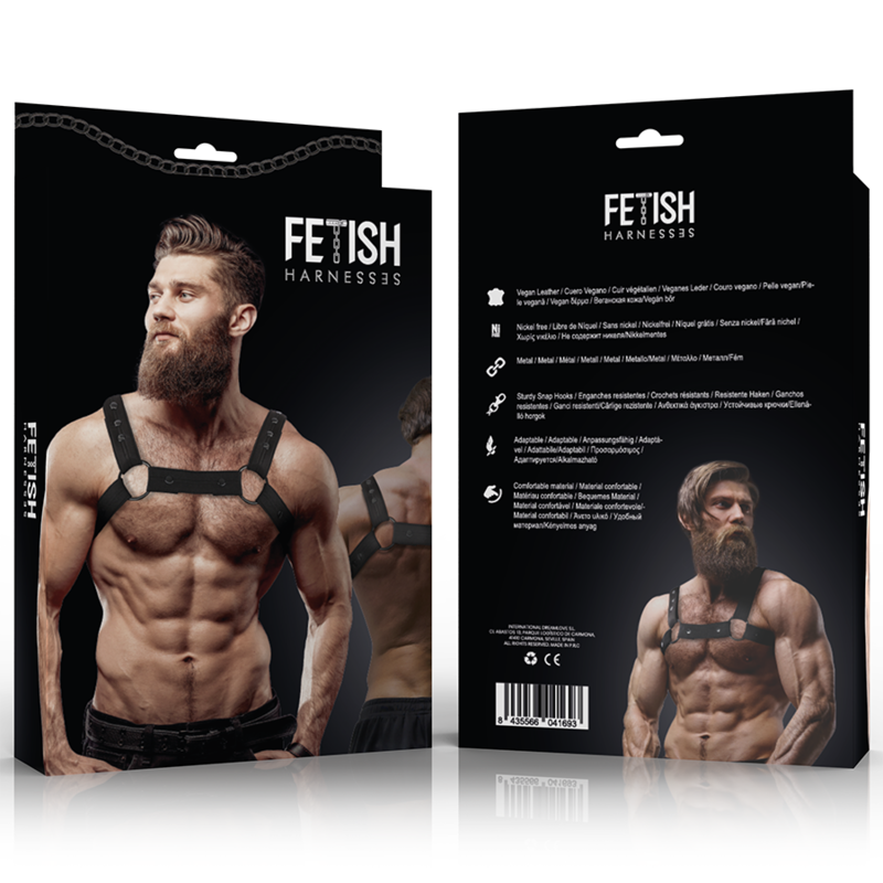 FETISH UNDERSODIG ATTITUDE - JUSTERBAR NEOPREN BRYST SPORTSSELE TIL MÆND